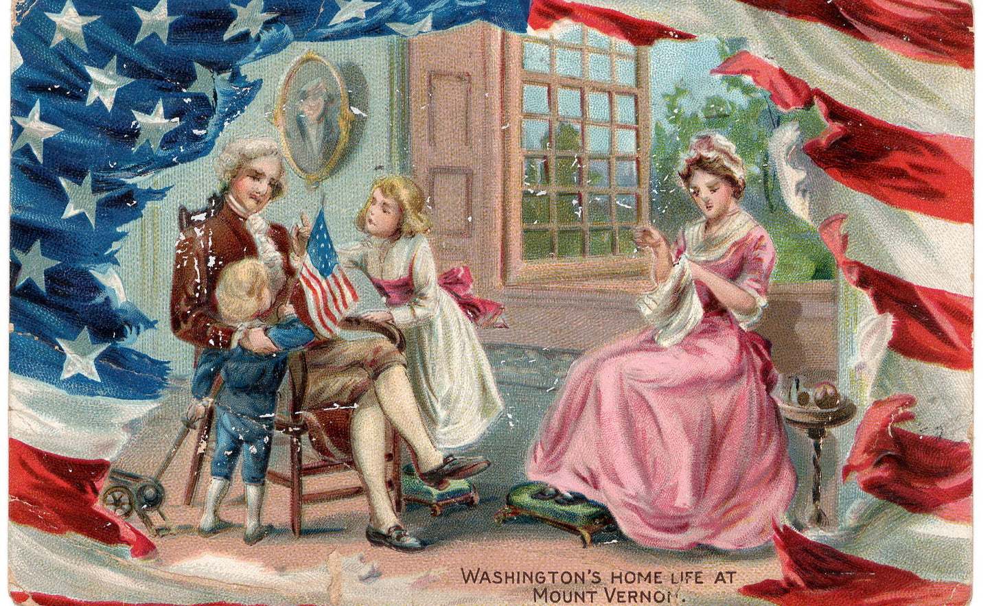 Washington's Home Life At Mount Vernon Vintage Postcard